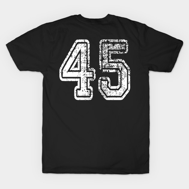 Number 45 Grungy in white by Sterling